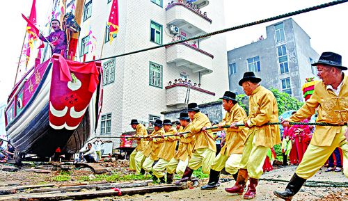 泉港福船舉行“拔落令”下水儀式　重現非遺經典